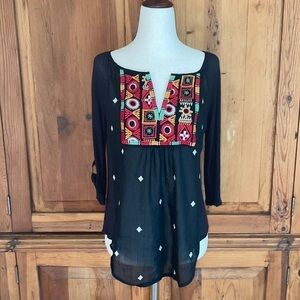 Tiny Anthro Silk/Cotton Embroidered Blouse Sz. S